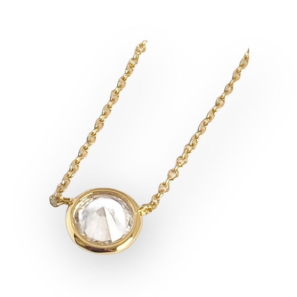 new Lassaire ☺︎︎ Bezel Set Simulated Diamond Necklace ☺︎︎ 18K Gold Plated 925 SS - Picture 11 of 16